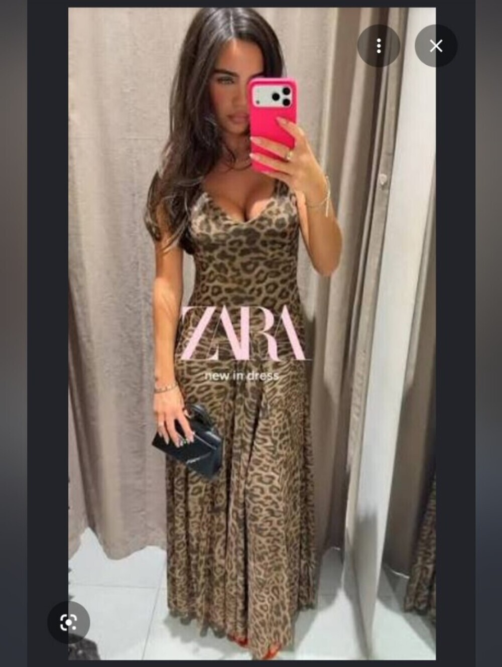ZARA Leopard-Print Maxi Dress in Brown and Black